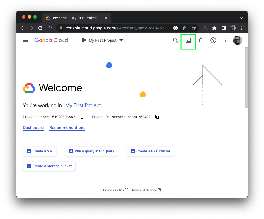 Starting Cloud Shell